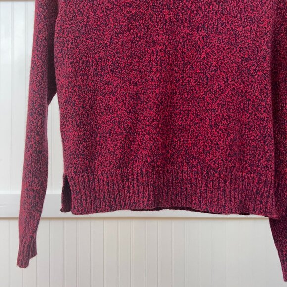 H&M Divided Red Black Marled Knit Sweater Pullover Women's Crew Neck Crop Top S - Picture 4 of 7